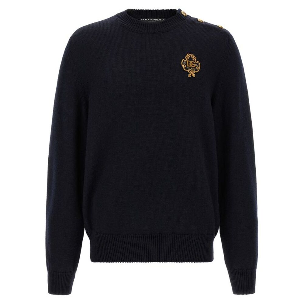 Dolce & Gabbana Blue Virgin Wool Men's Cardigan